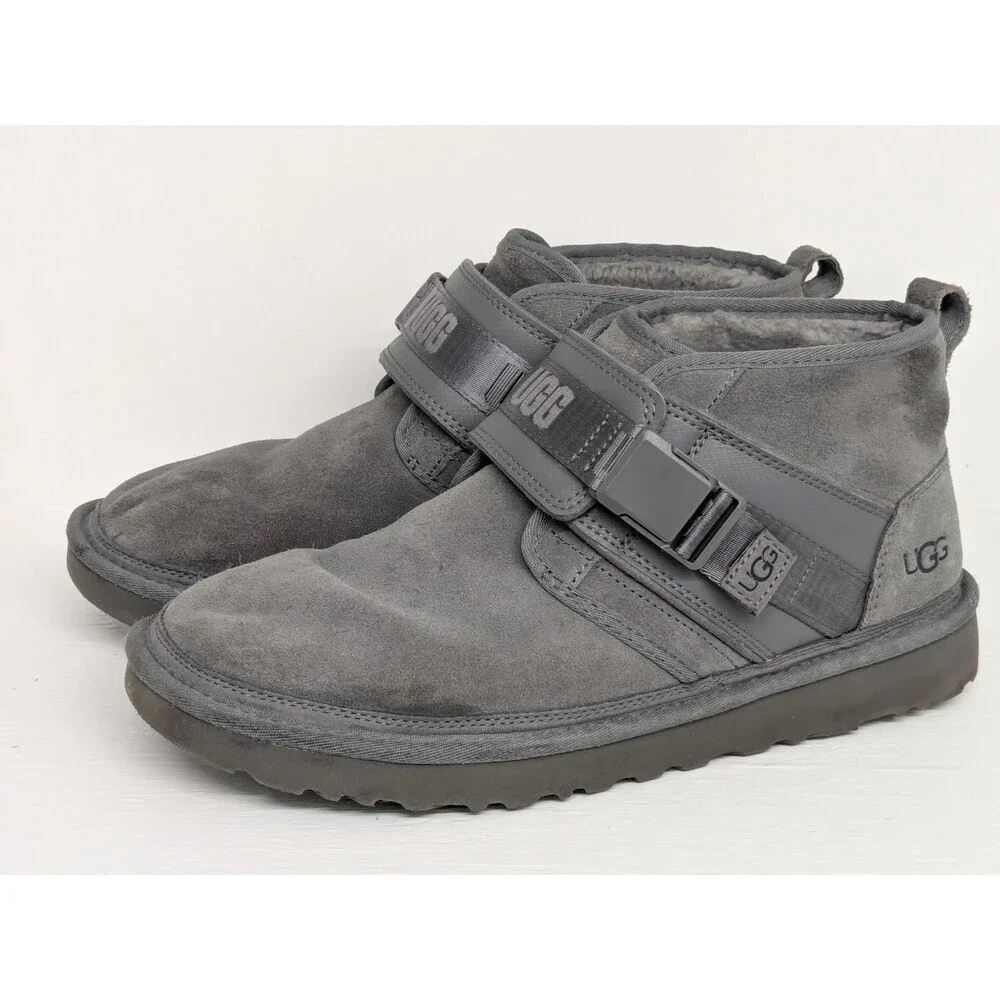 UGG Neumel Snapback Men’s Boots Metal Grey Suede Size 12 Winter Shoes